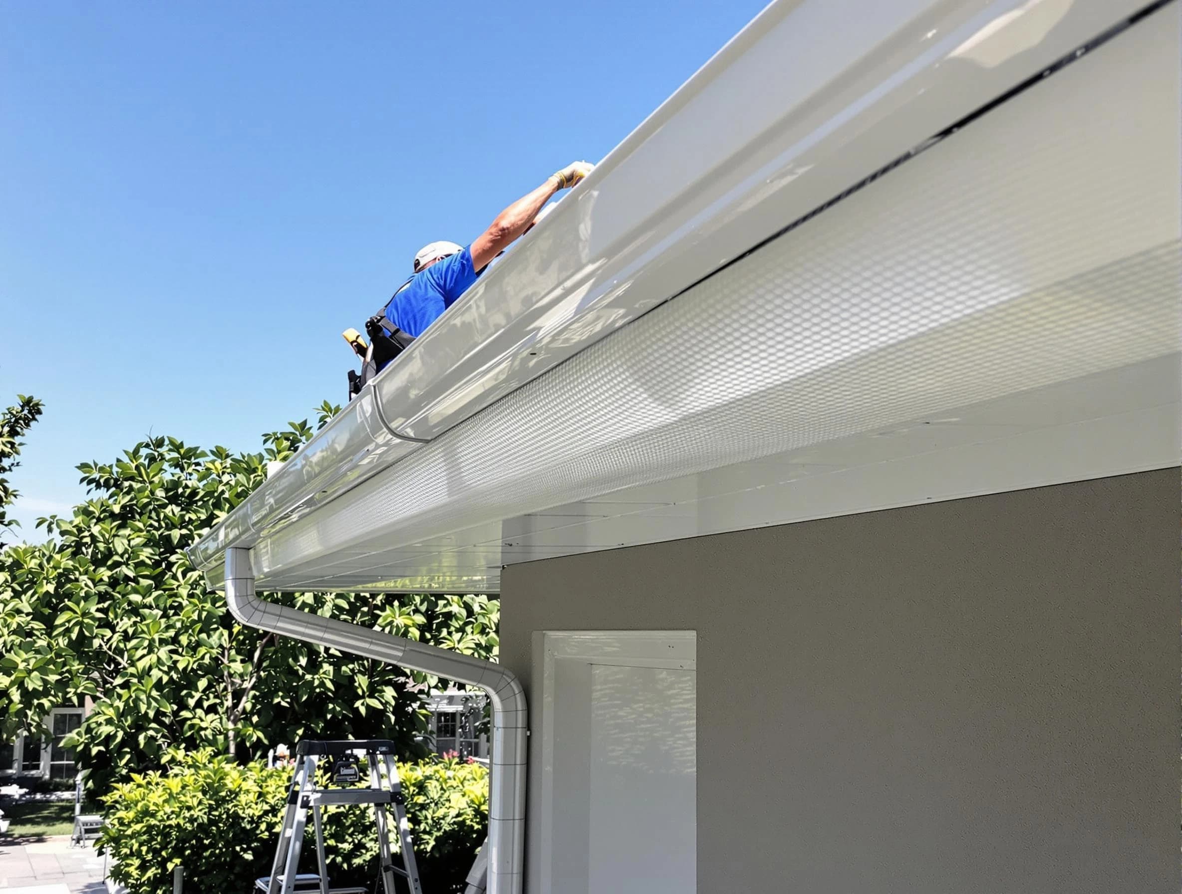 Debris-free gutter guard system by Twinsburg Roofing Company in Twinsburg, OH