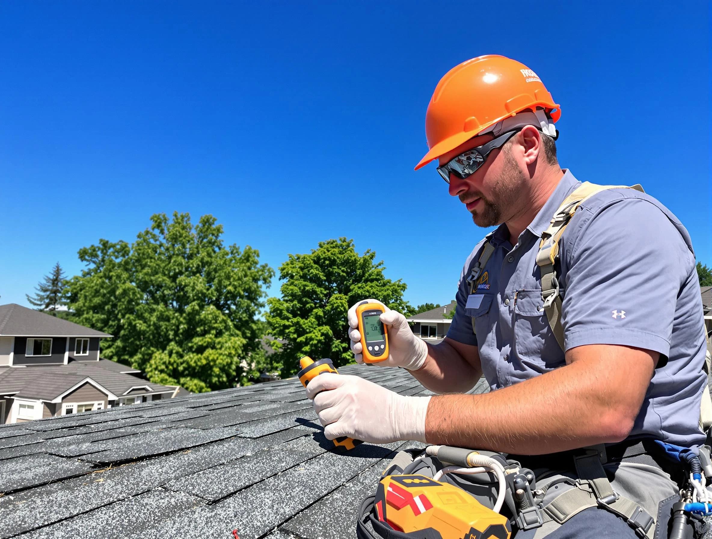 Twinsburg Roofing Company conducting a roof inspection in Twinsburg, OH