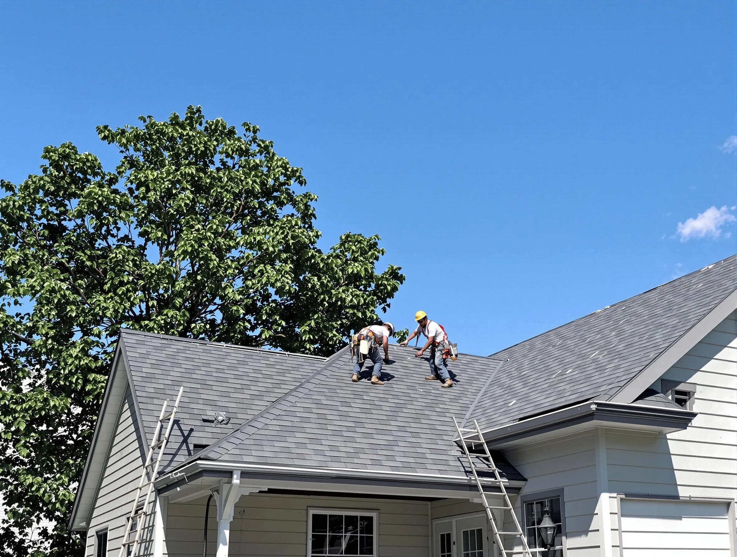 Twinsburg Roofing Company crew finalizing a roof installation in Twinsburg, OH