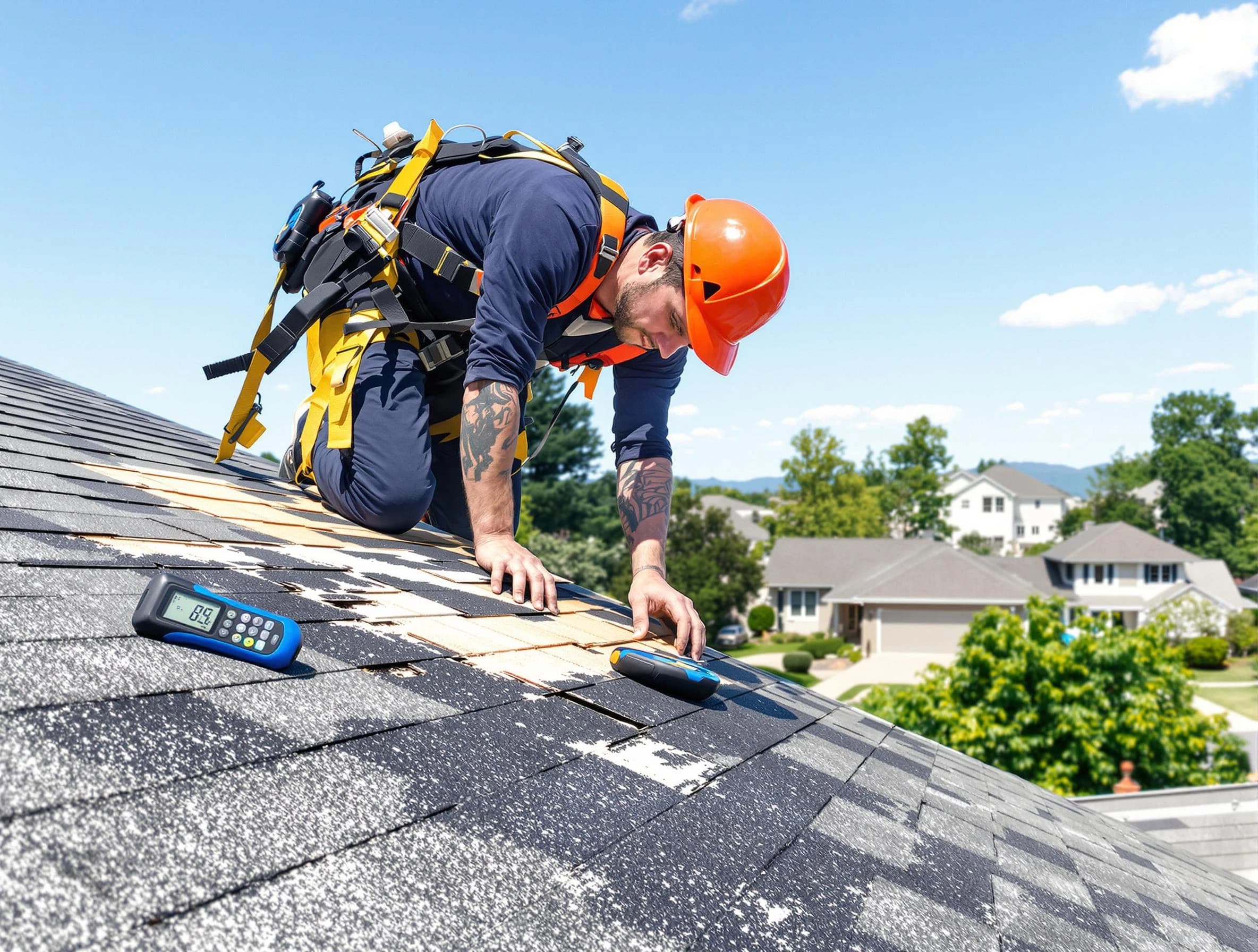 Twinsburg Roofing Company professional performing roof repairs in Twinsburg, OH