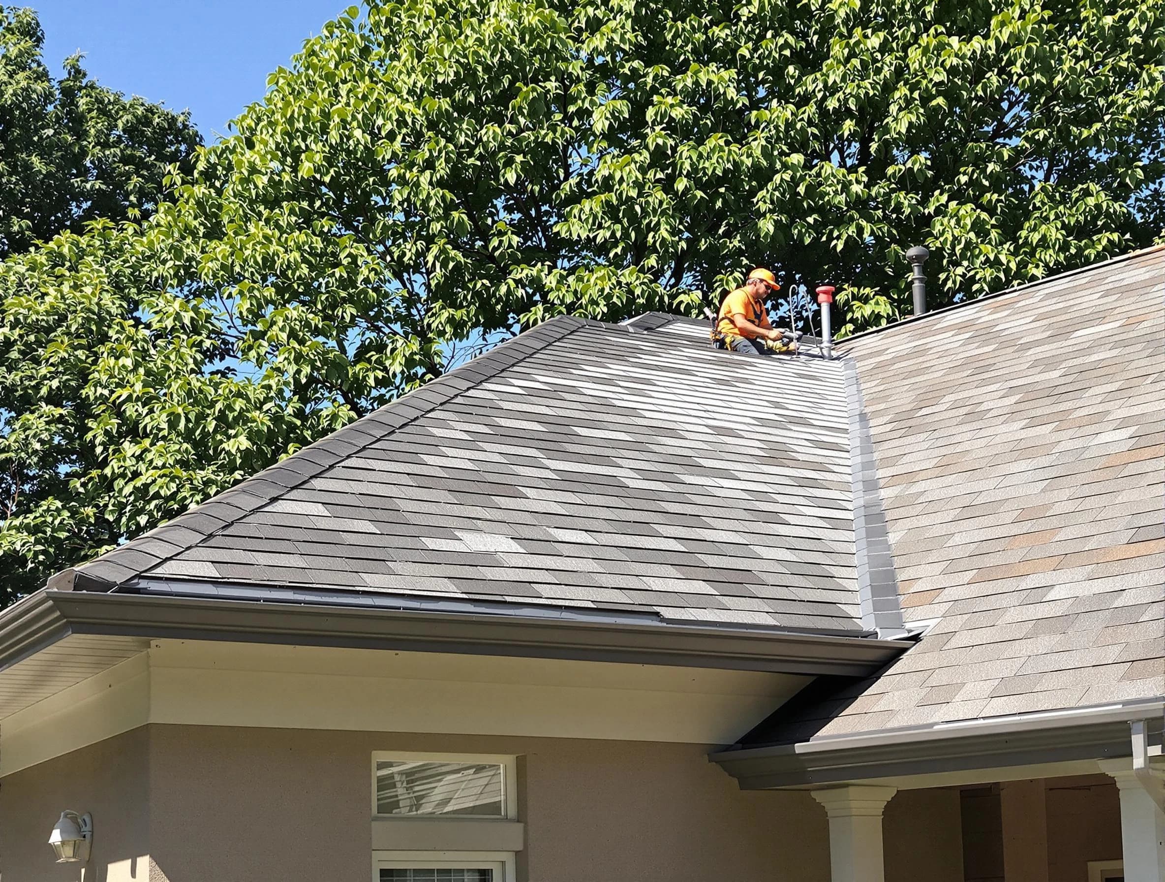 Newly completed shingle roofing by Twinsburg Roofing Company in Twinsburg, OH